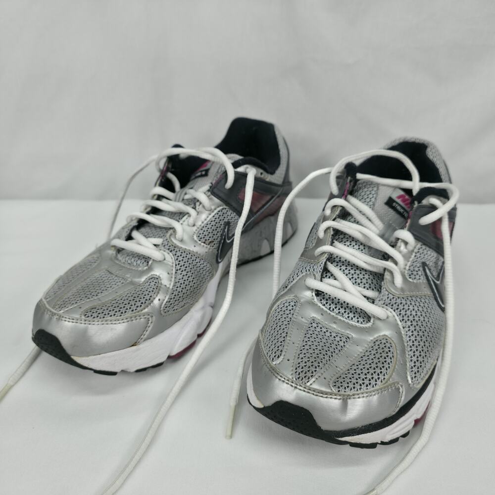 Nike Womens Structure 14 Running Shoes Size 10 Silver Pink Cushion Trainer Y2K